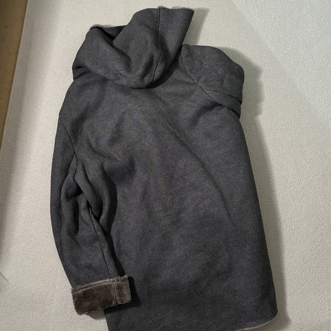 일본빈티지 모리걸 차콜 후드 퍼 코트 상품이미지6