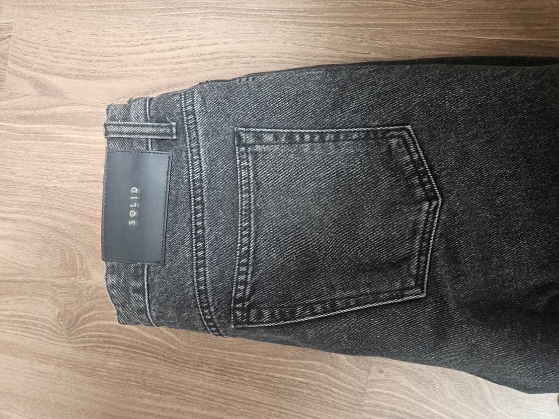 (48)솔리드 절개 흑청바지 상품이미지2