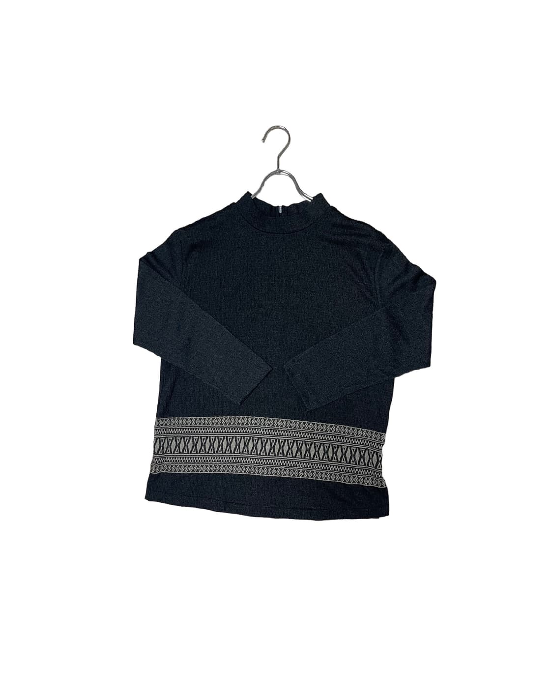 Pattern Ribbed Half-neck Knit BL 상품이미지1