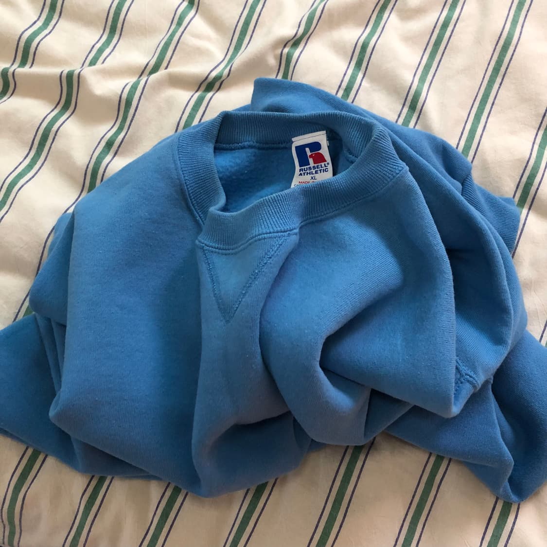 90s Russell 러셀 스웻 XL 코랄 블루 상품이미지7