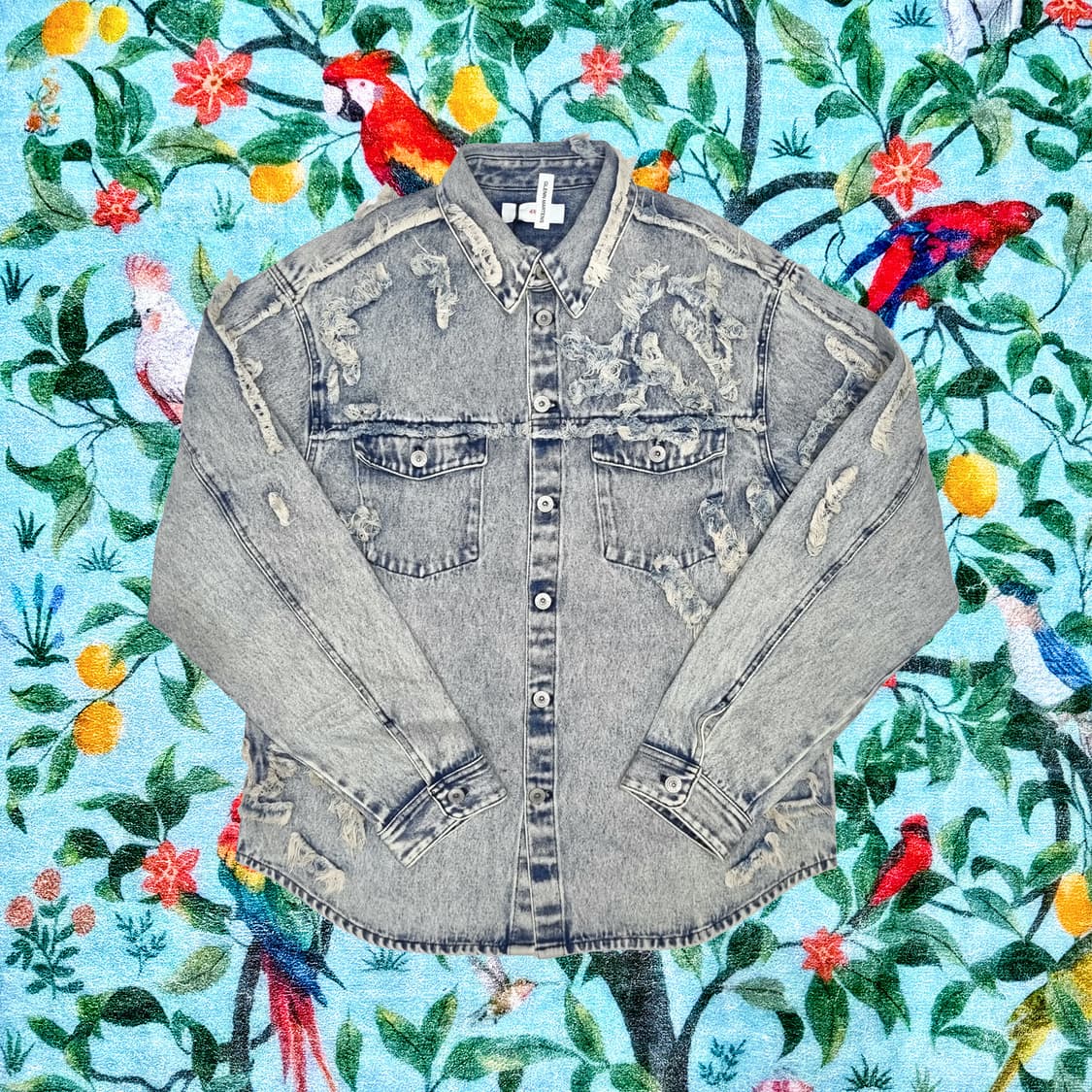 H&M 글렌마틴스 * 디스트레스드 룩 데님 셔츠 * 라이트 블루 * L 상품이미지1