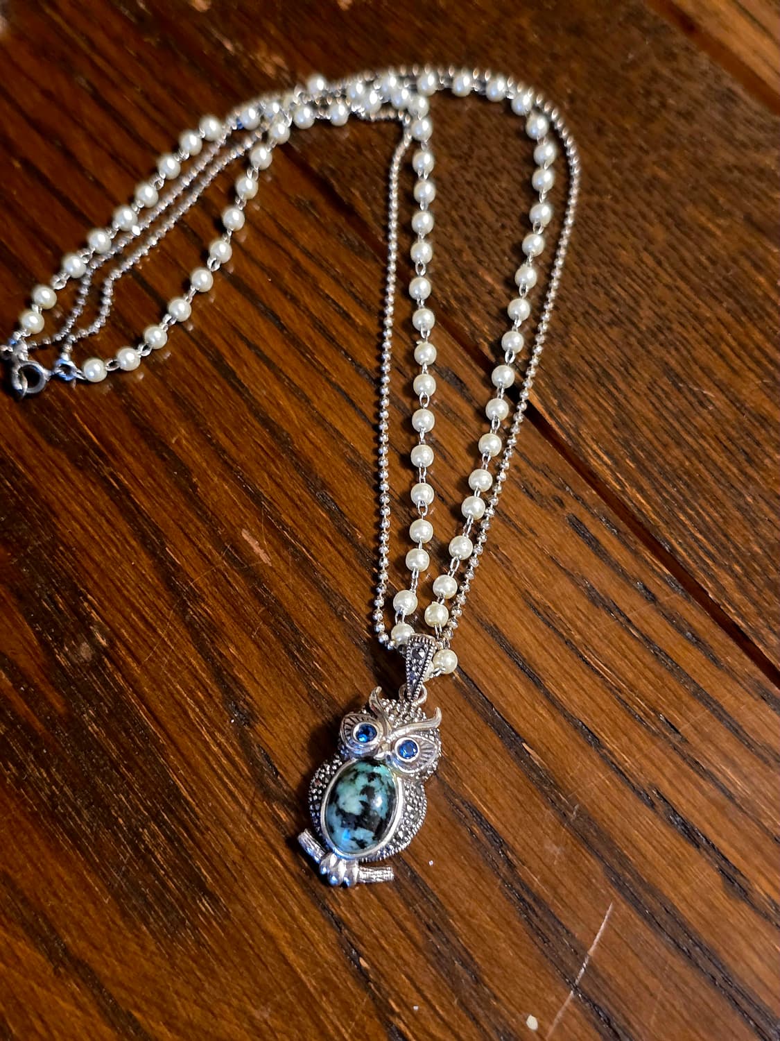 터키석 부엉이 팬던트 은 목걸이 상품이미지2