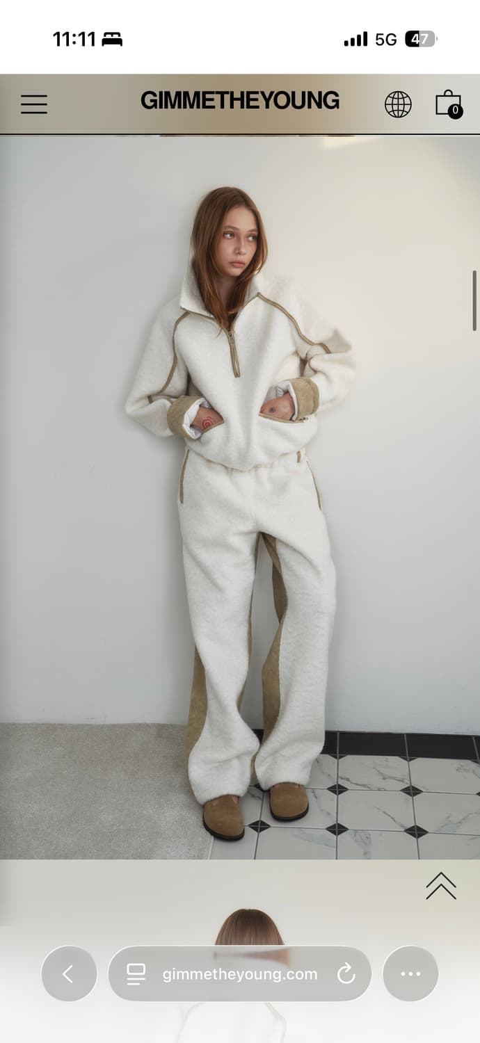 김미더영 GIMMETHEYOUNG 쉐르파 상하의 아이보리 세트판매 상품이미지4