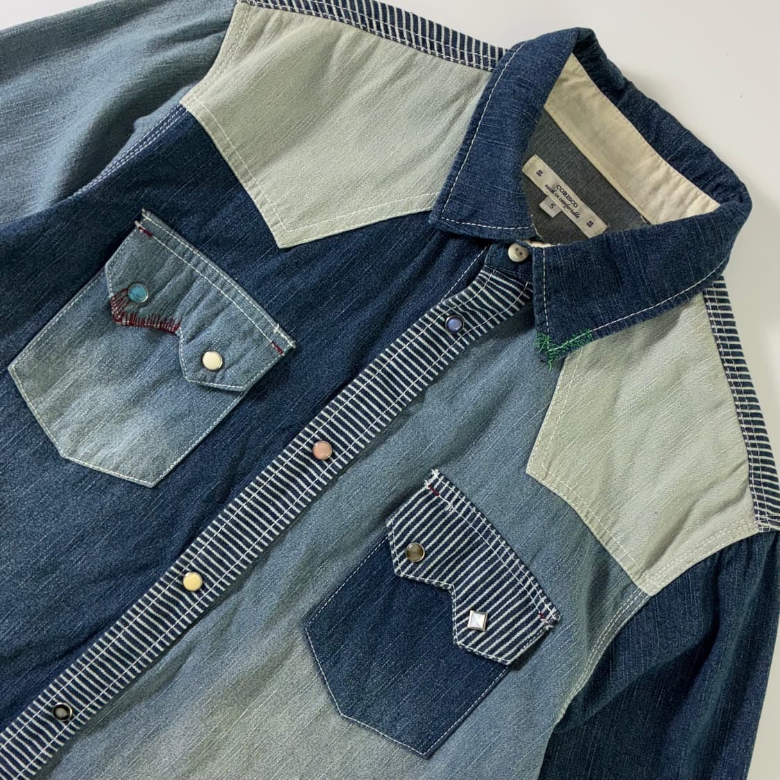 Corisco  코리스코 웨스턴 패치워크 데님 포켓셔츠 상품이미지3