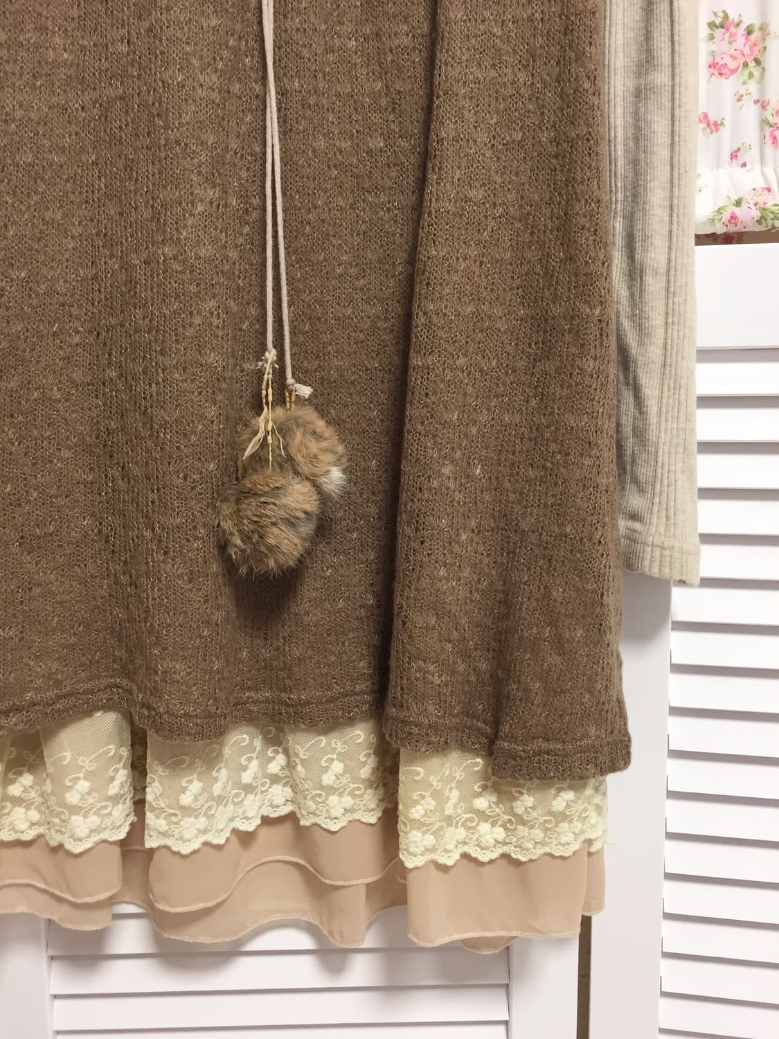 빈티지 모리걸라떼갸루 초코 프릴 반팔 상품이미지5