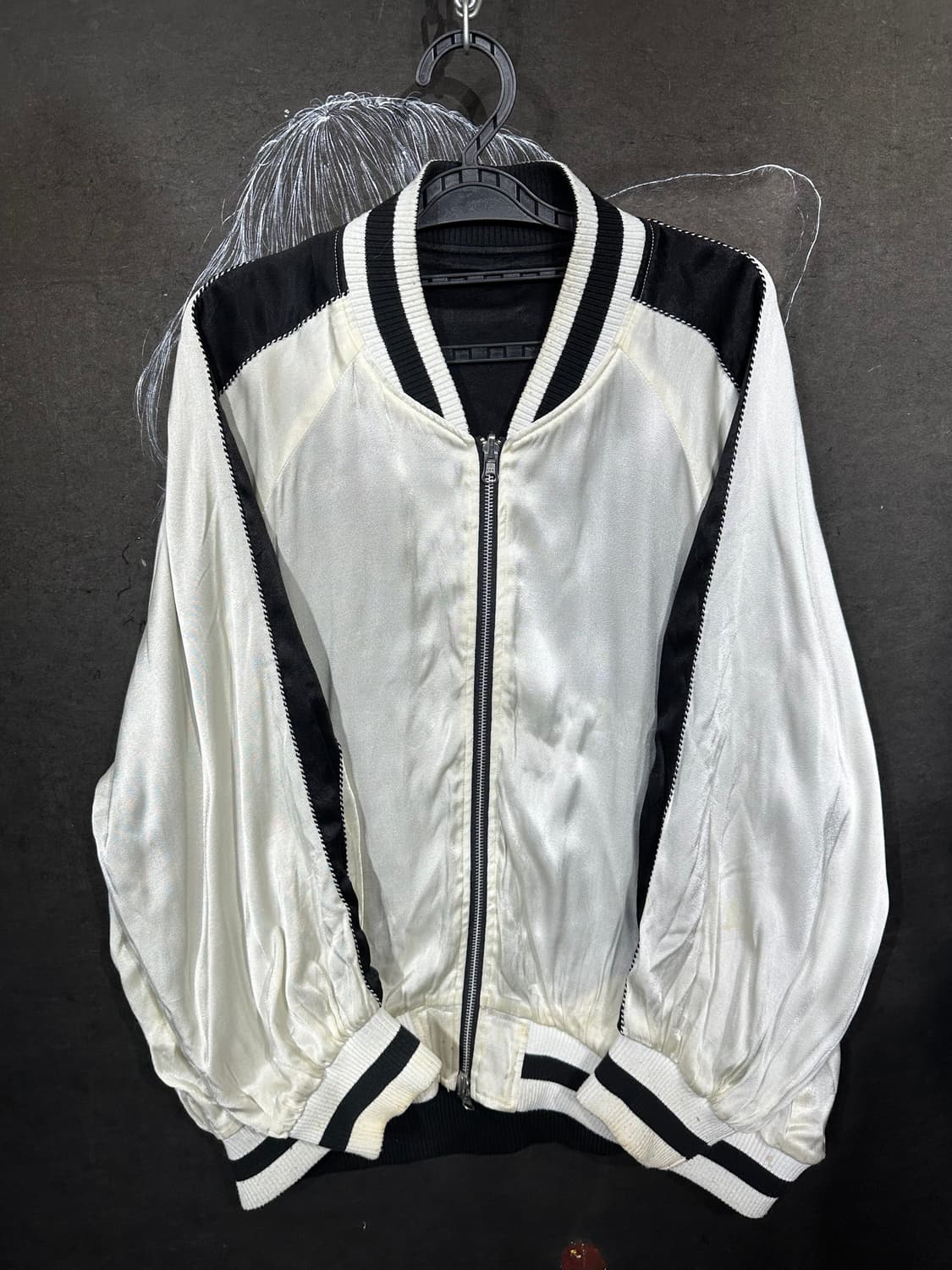 일본빈티지 대장급 화이트 호랑이 용 자수 오버핏 스카잔  L 상품이미지7