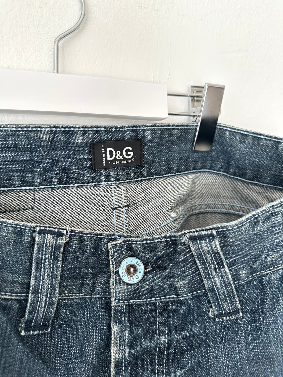 돌체앤가바나 2000s 사이드라인 로고 와이드 데님진 상품이미지6