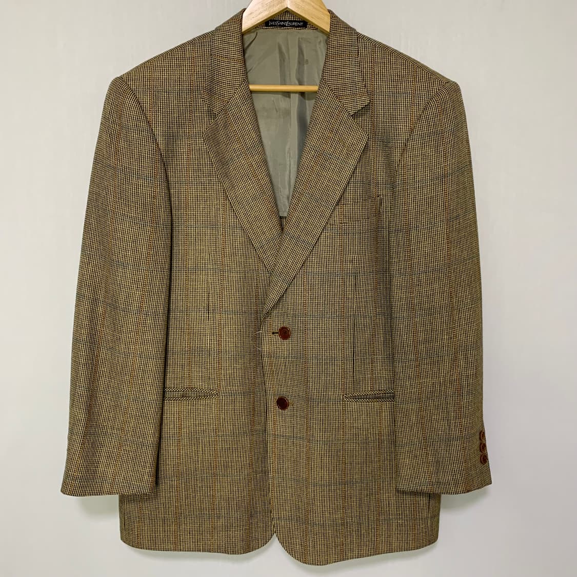 입생로랑 뿌르옴므 체크 울 자켓 블레이저 빈티지 상품이미지2