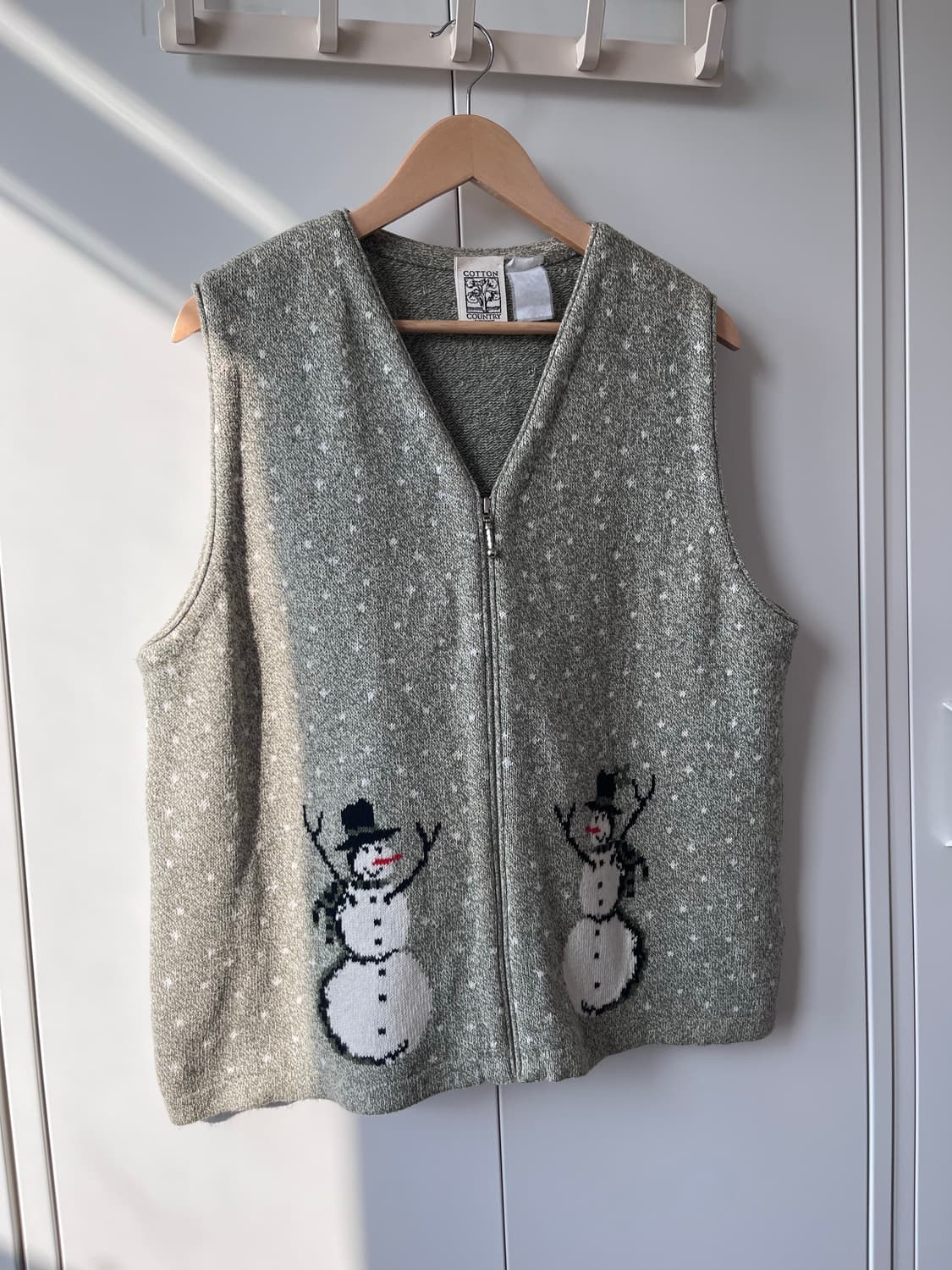 Cotton country 눈사람 니트 조끼 상품이미지3