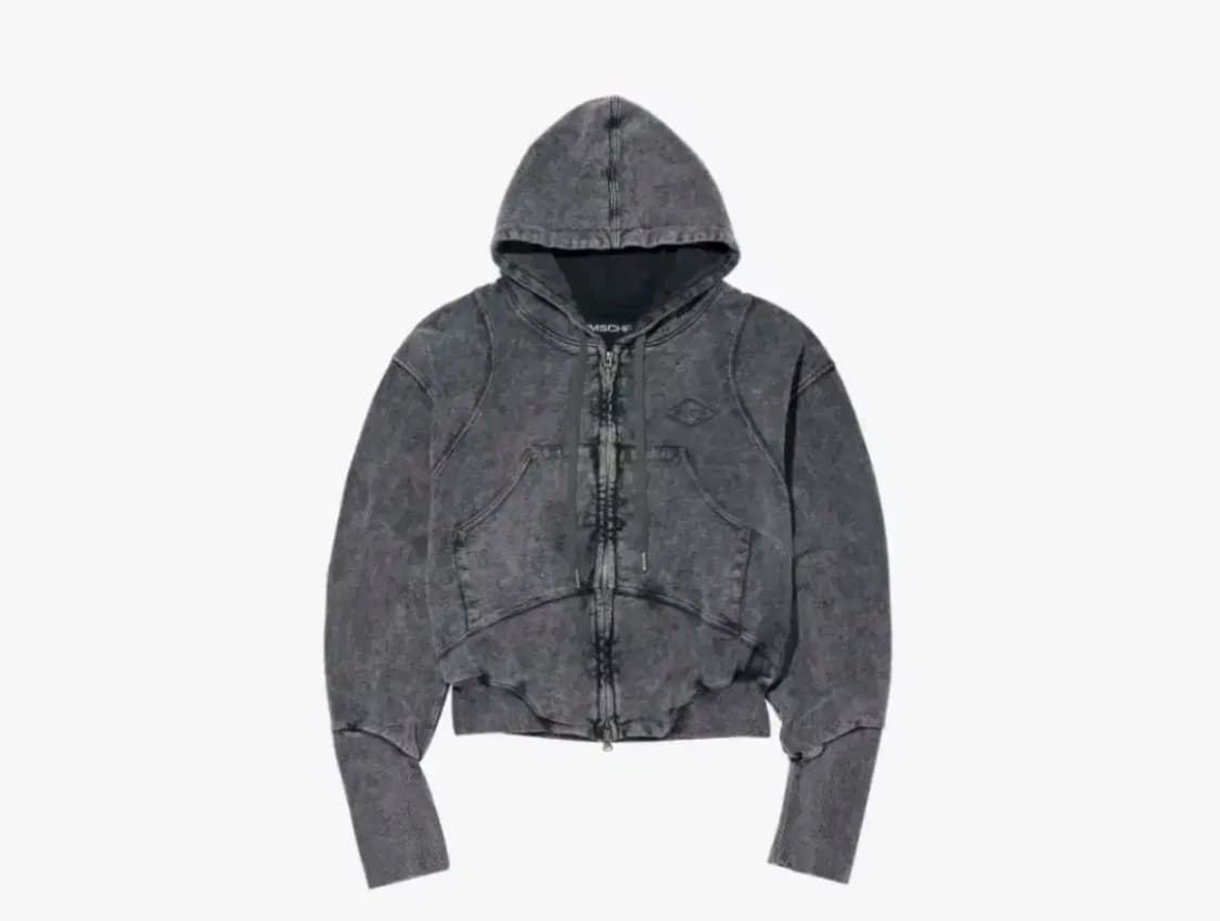 미스치프 벌룬 후드집업 워시드 차콜  상품이미지1