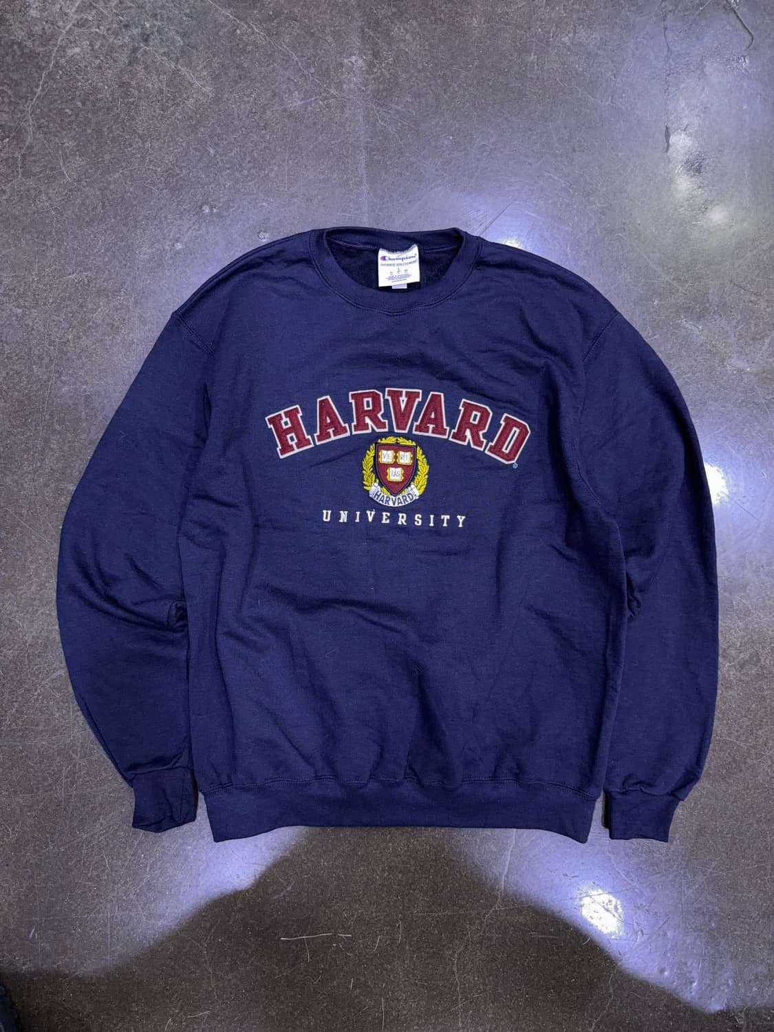 챔피온 하버드 대학교 패치 자수 맨투맨 스웻셔츠 네이비 L 상품이미지1