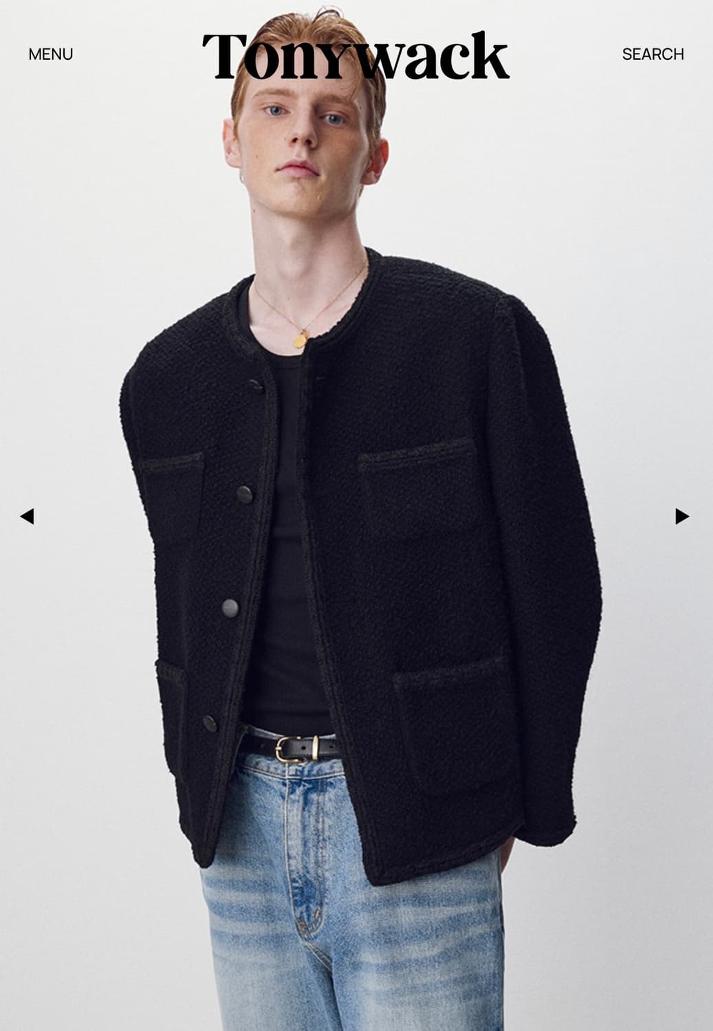 토니웩 부클레 트위드 자켓 블랙 상품이미지1