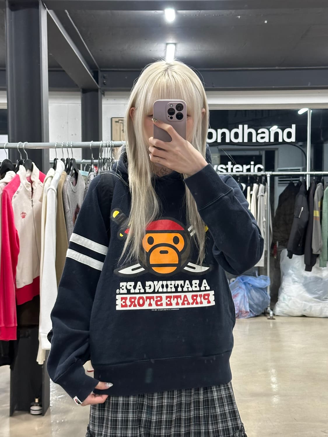 베이프 베이비 마일로 로고 후드티 상품이미지2