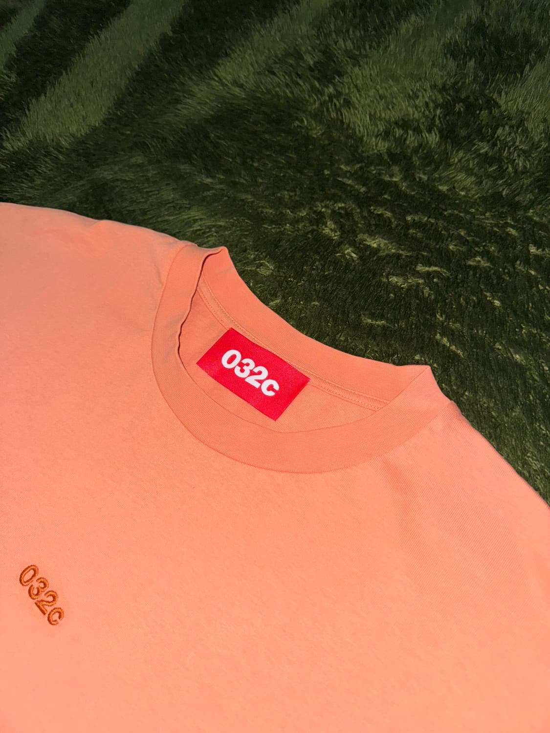 [XL] 032C 자수 로고 티셔츠 오버사이즈 실루엣 오렌지 테라코타 상품이미지3