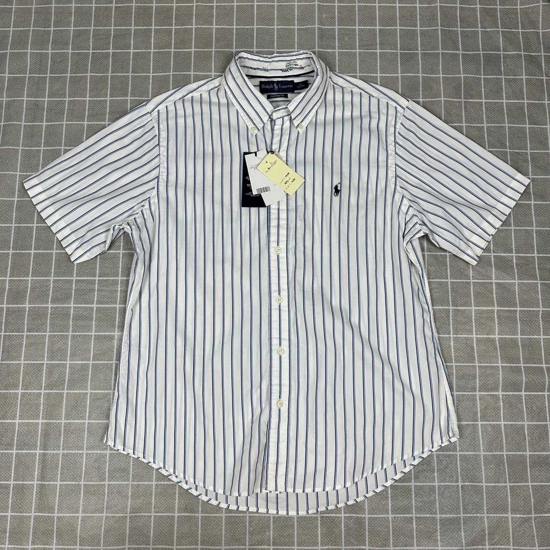 [새상품]폴로 커스텀핏 스트라이프 반팔 셔츠 XL 상품이미지1