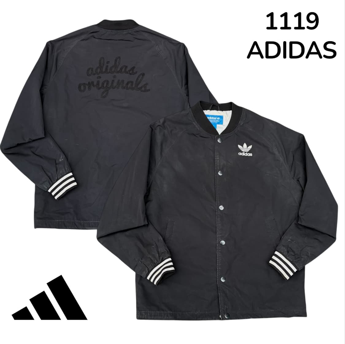 아디다스 자수 블루종 면 코치자켓 L 상품이미지1