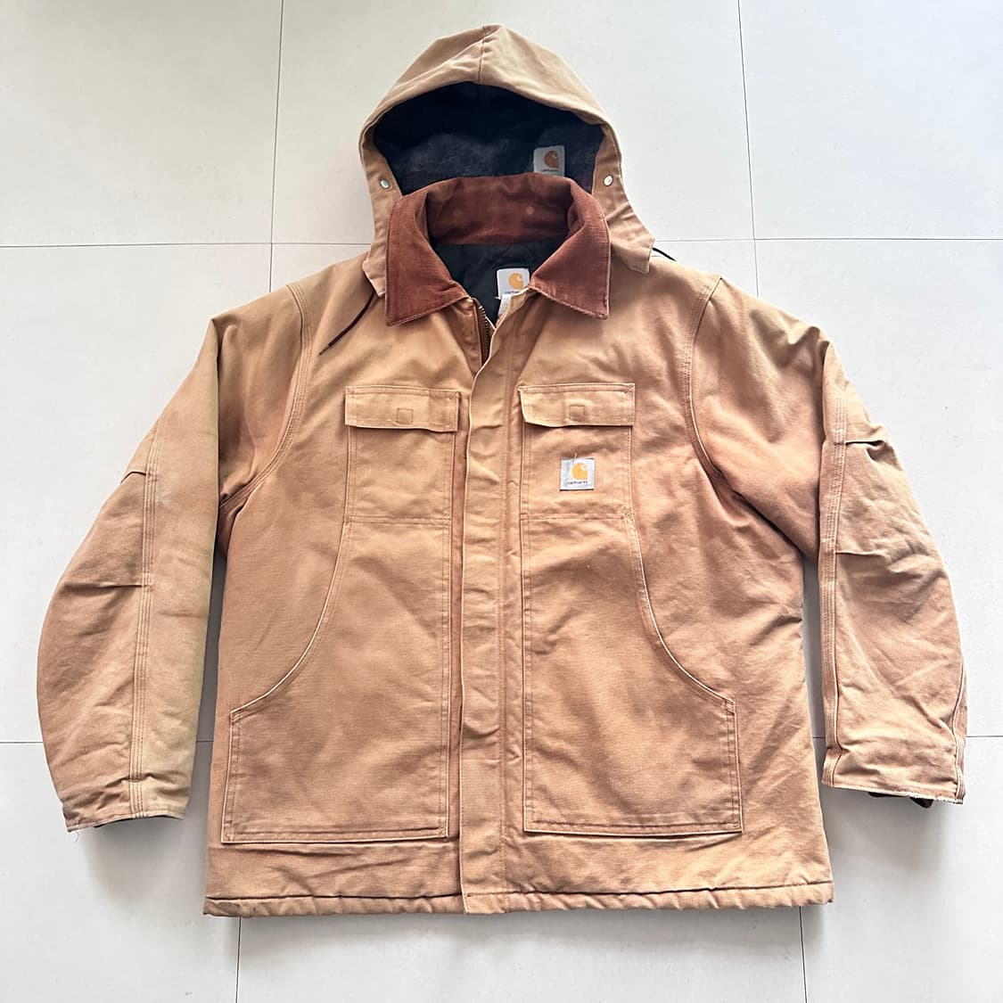 칼하트 C03 BRN 미국 생산 빈티지 디트로이트 자켓 후드 포함 46R 상품이미지1