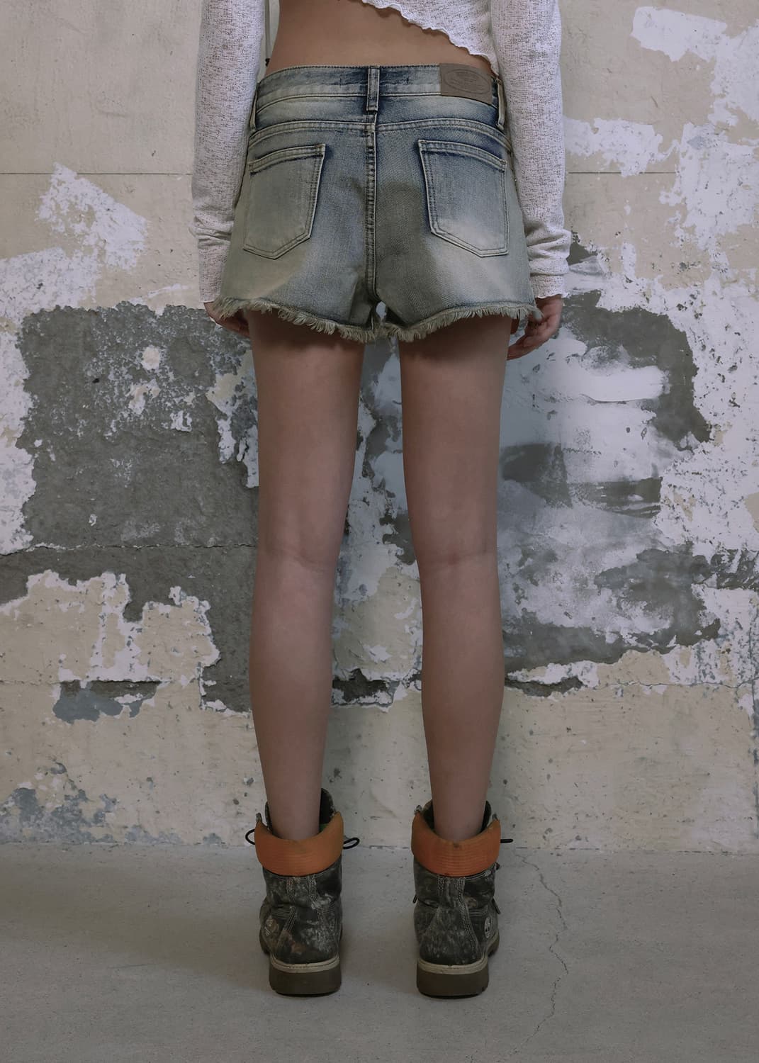 24VER. DAMAGE WASHING SHORTS, BLUE 상품이미지2