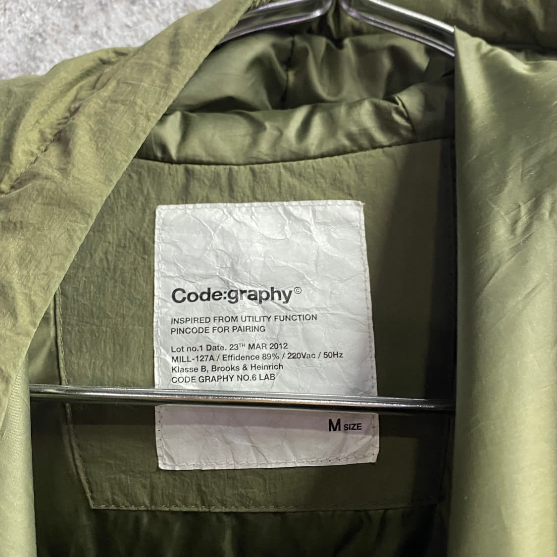 코드그라피 투웨이 미디움 후디 카키 패딩 B3582 상품이미지3