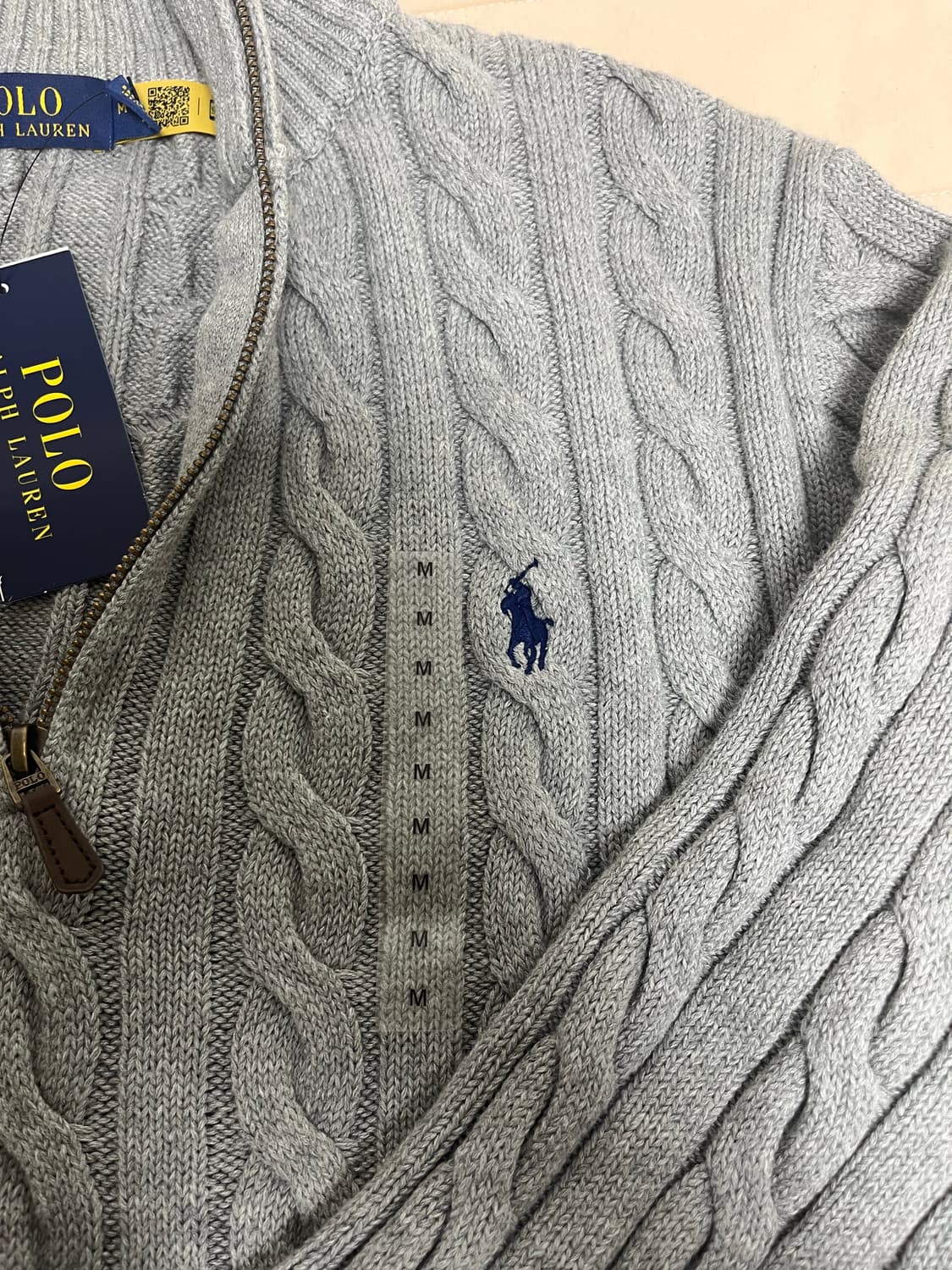 폴로 반집업 꽈배기 니트 상품이미지2