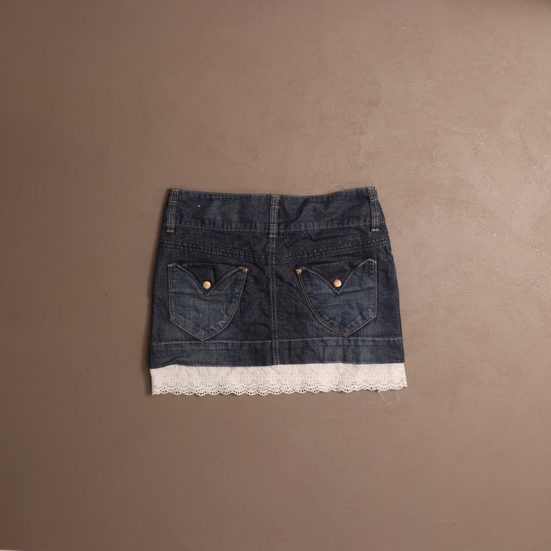 일본빈티지 글리터 코팅 데님 레이스 미니스커트 A479 상품이미지6