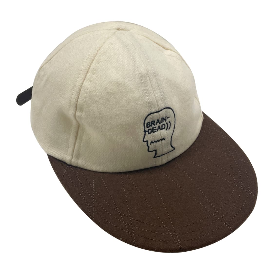브레인데드 플란넬 울 캡 아이보리/브라운 상품이미지1