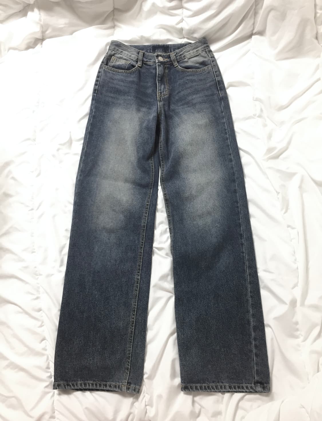 빈티지 로우라이즈 진청 워싱 데님 상품이미지3