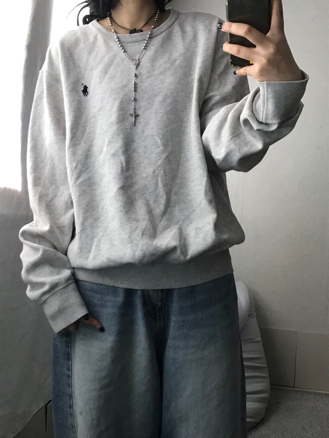 폴로 라이트그레이 맨투맨 상품이미지4