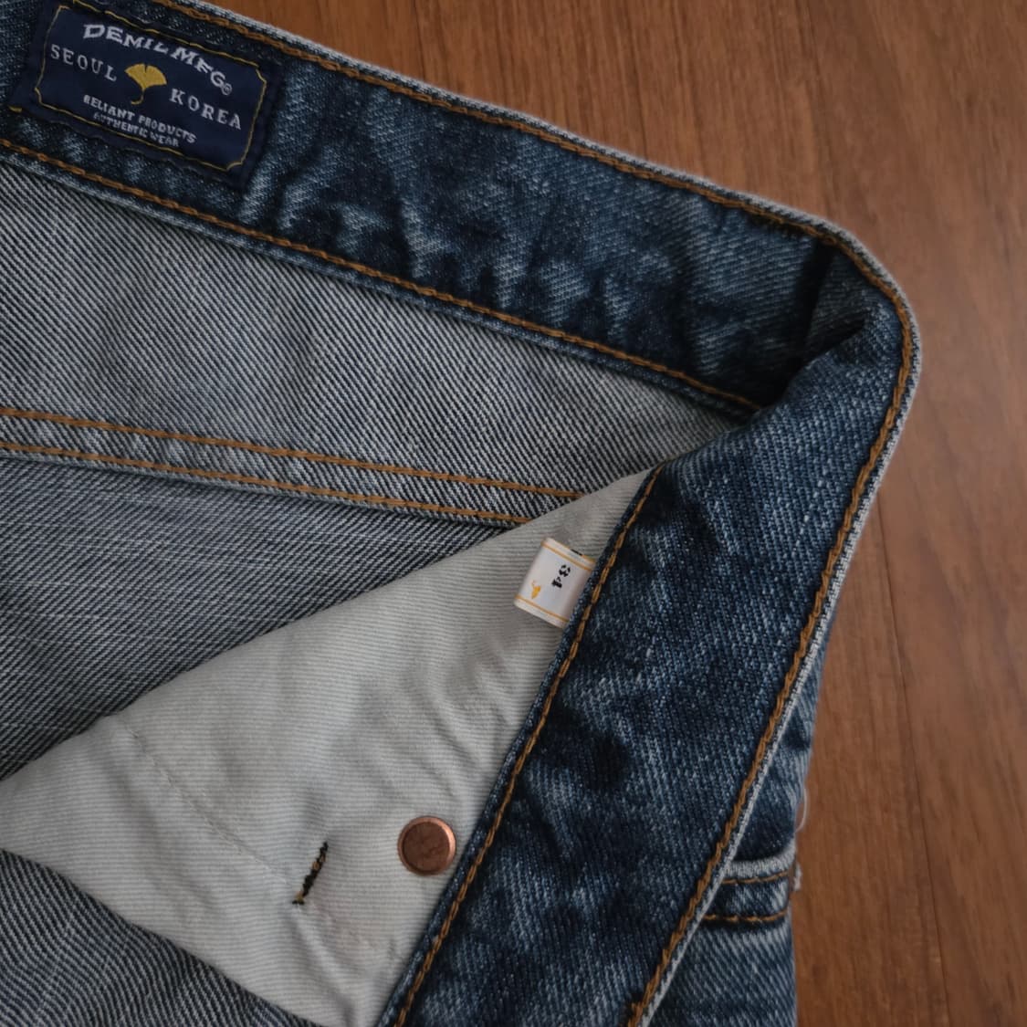 데밀 LOT 026 헐리우드 슬림 데님 미드 인디고 34사이즈 상품이미지4