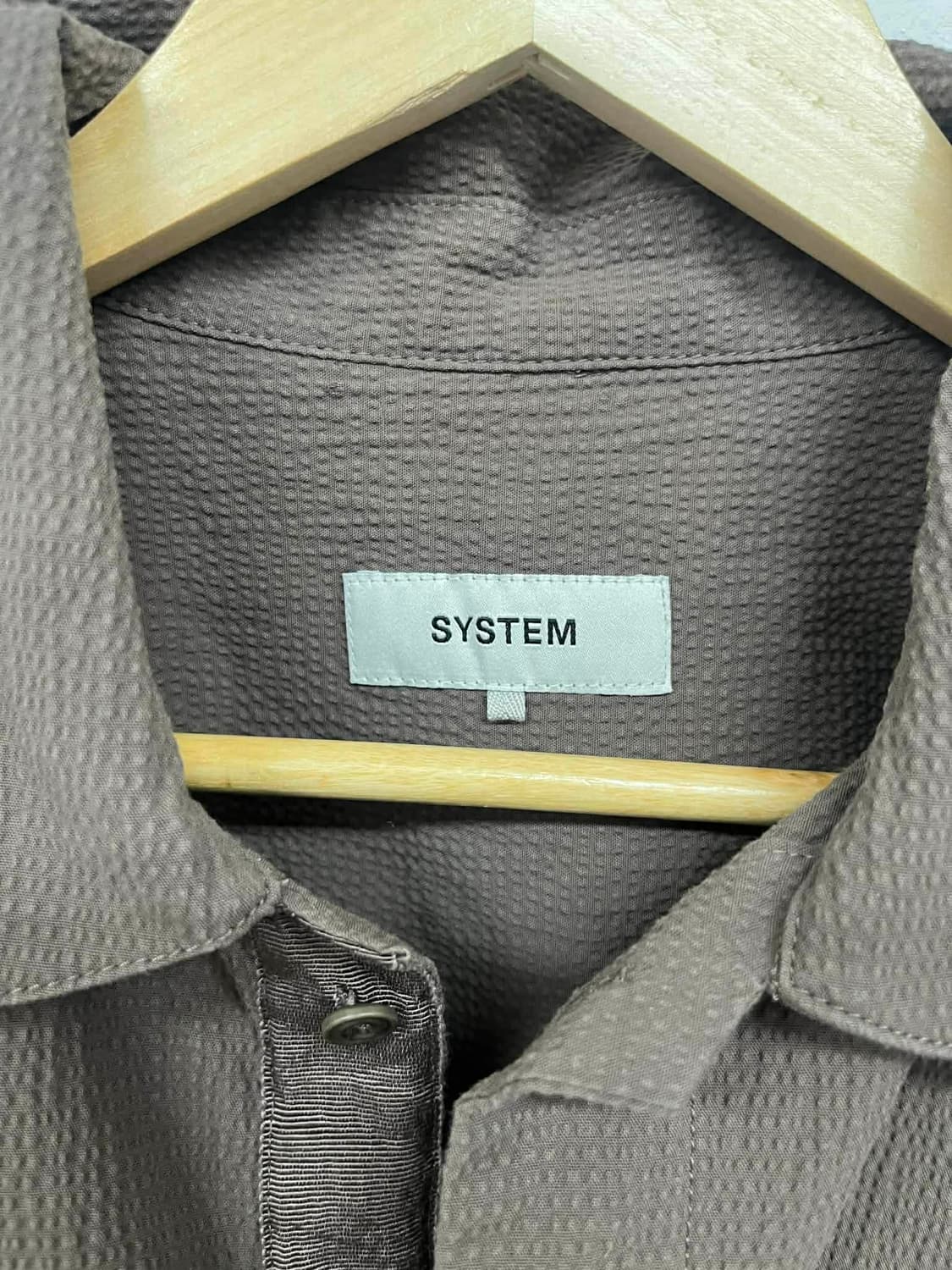 [100] 시스템 한섬 24ss 신형 시어서커 반팔 셔츠 상품이미지3