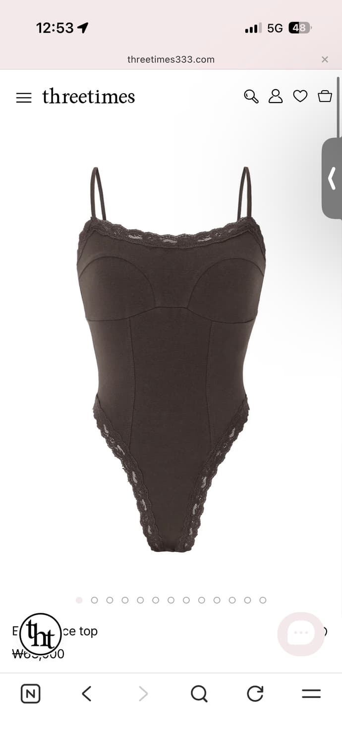 쓰리타임즈 바디수트 브라운 M 상품이미지1