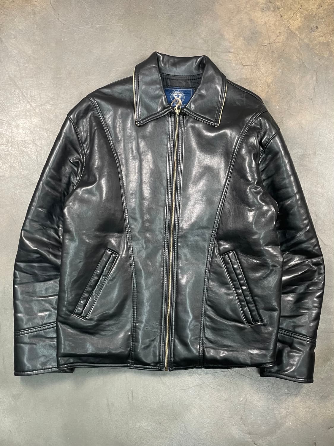 빈티지 레더 블루종 자켓 상품이미지1