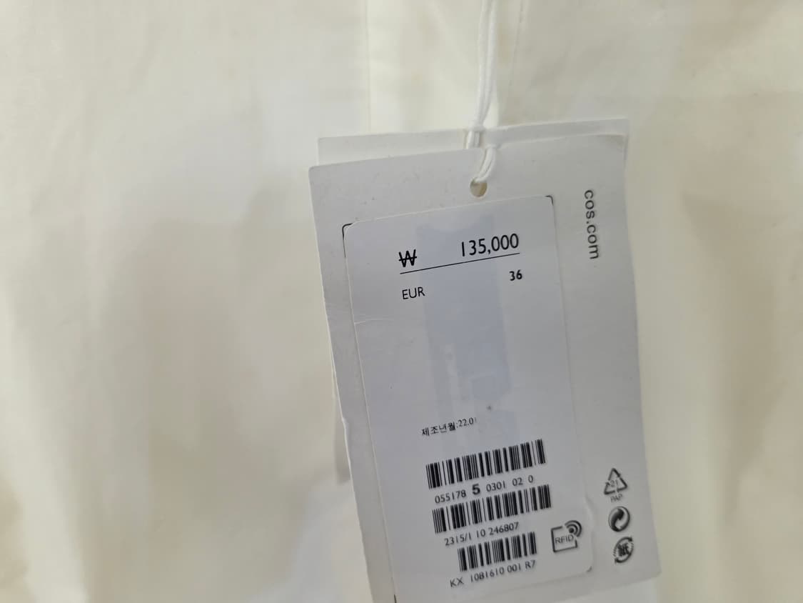 COS 화이트 셔츠 원피스 EUR 36 상품이미지3