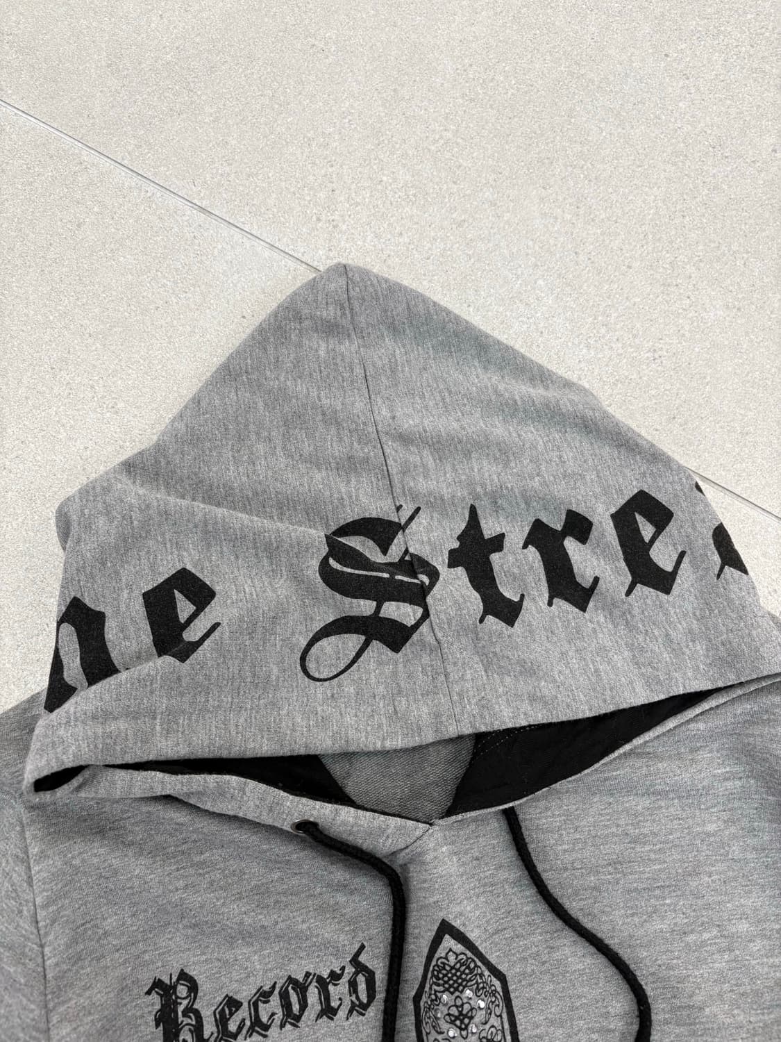 Dig deep 십자가 해골 프린팅 롱 후디 상품이미지5