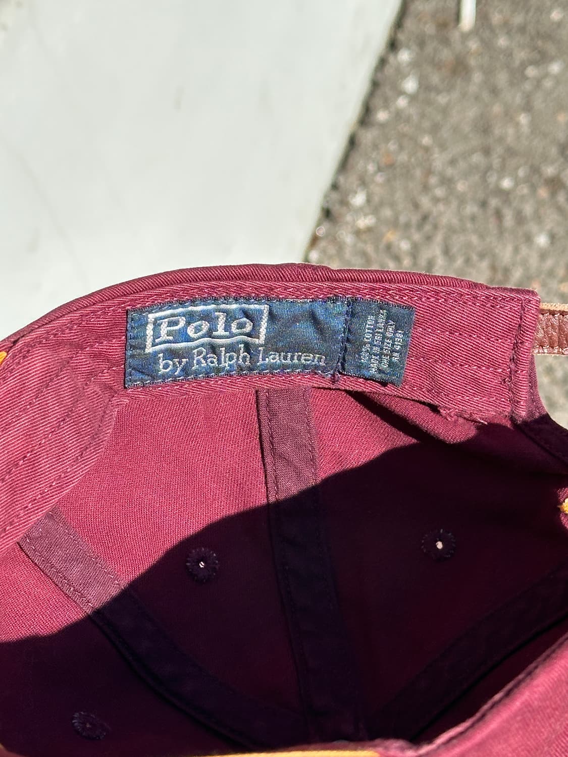 [M-L] 90s 폴로 랄프로렌 버건디 볼캡 모자 상품이미지6