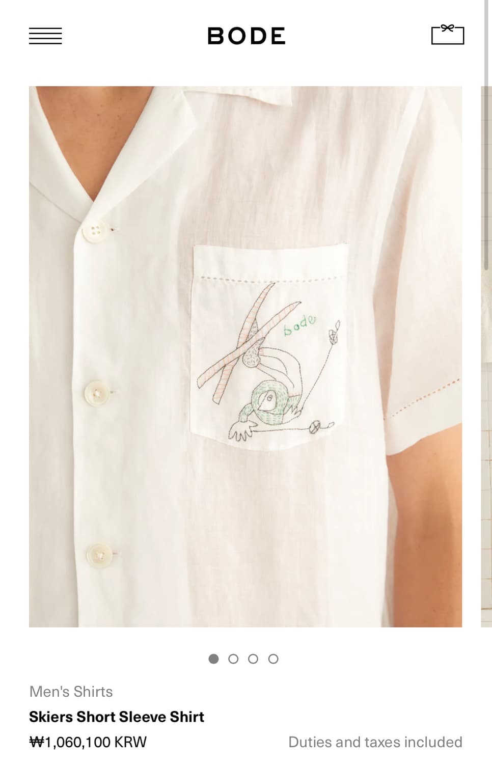 [L]보디 BODE 스키 린넨 셔츠 상품이미지5