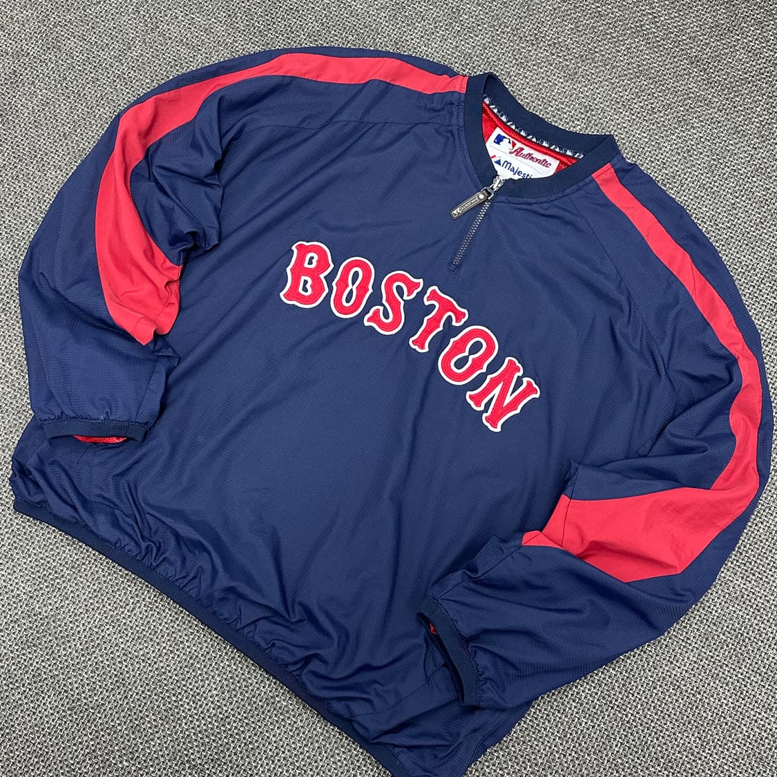 마제스틱 보스턴레드삭스 올드스쿨 반집업 웜업 바람막이 XL 상품이미지3