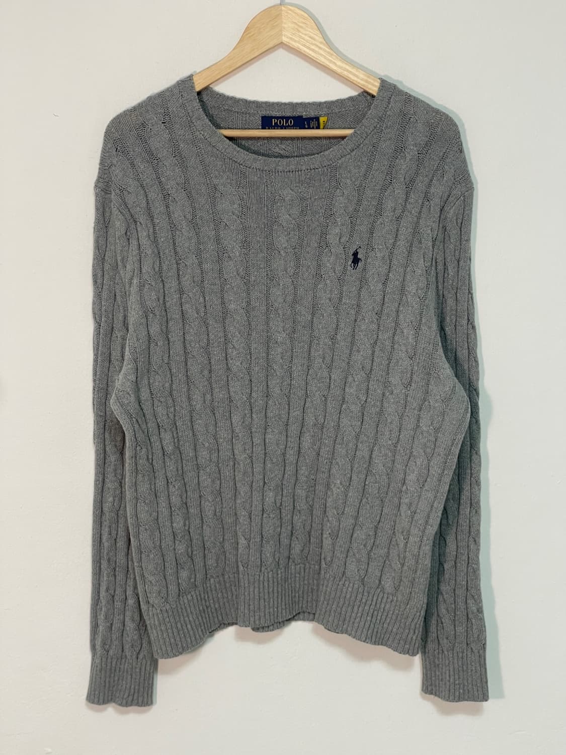 폴로 꽈배기 그레이 포니 니트 상품이미지4
