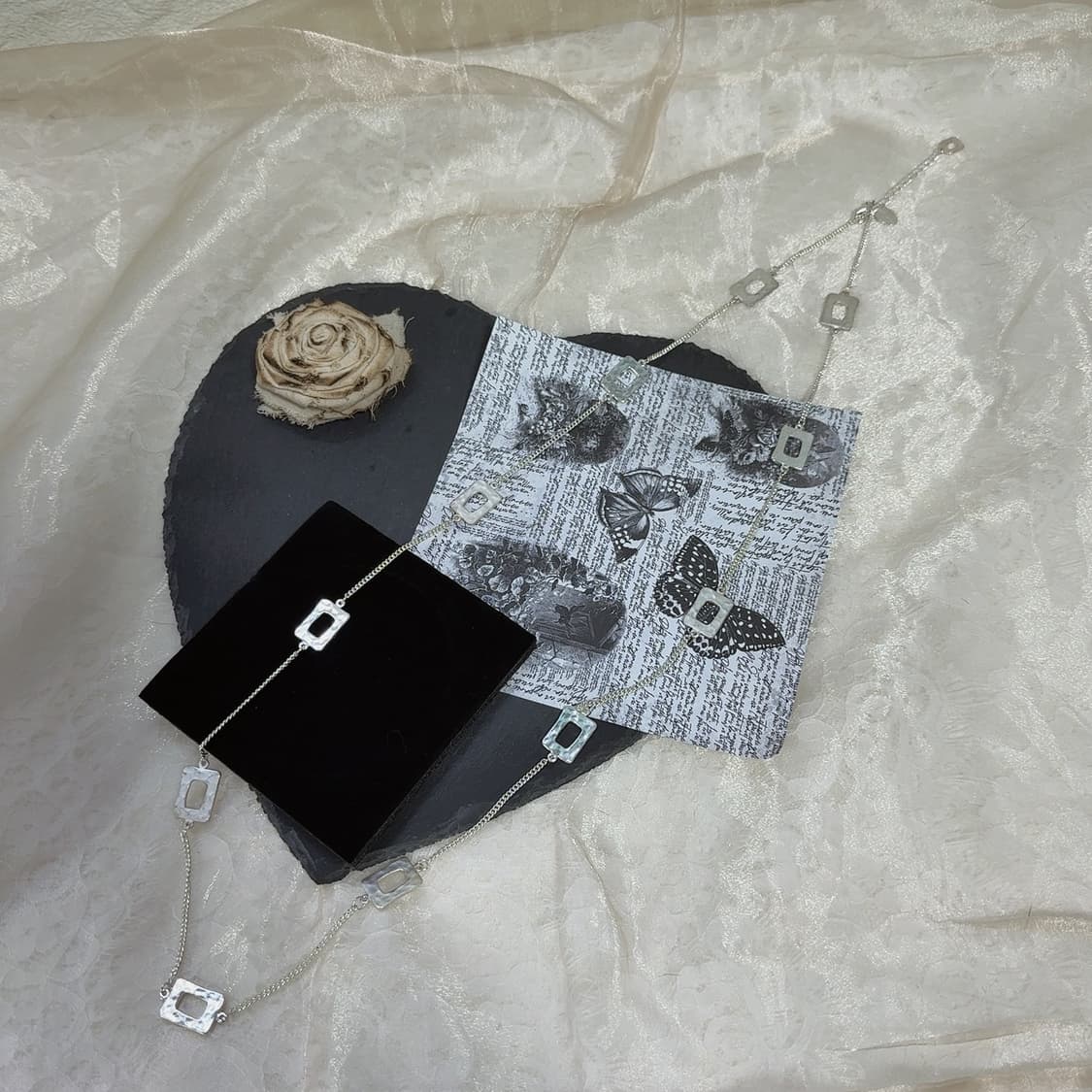 빈티지 미러 해머링  쿠바체인 목걸이 상품이미지3