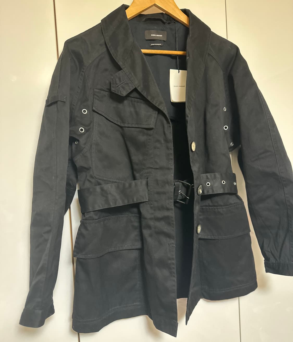 이자벨마랑 블랙 벨티드 유니크자켓 정품 상품이미지3