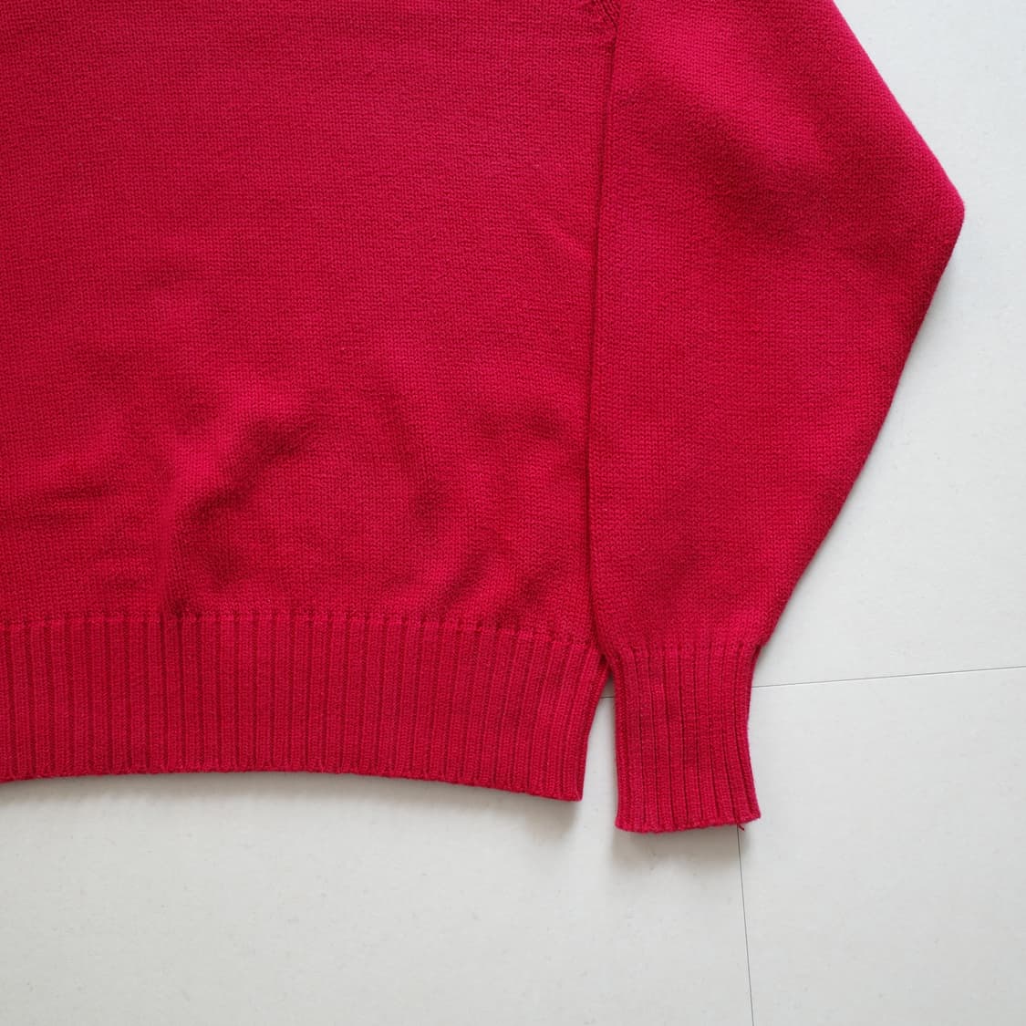 폴로 랄프로렌 레드 코튼 스웨터 L (90s) 상품이미지2