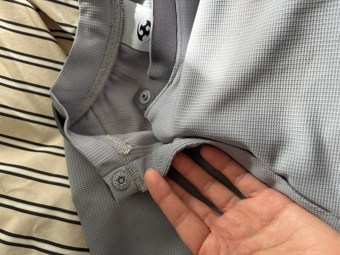 산산기어 PLACKET LONG SLEEVES [Grey] 2 size 상품이미지6