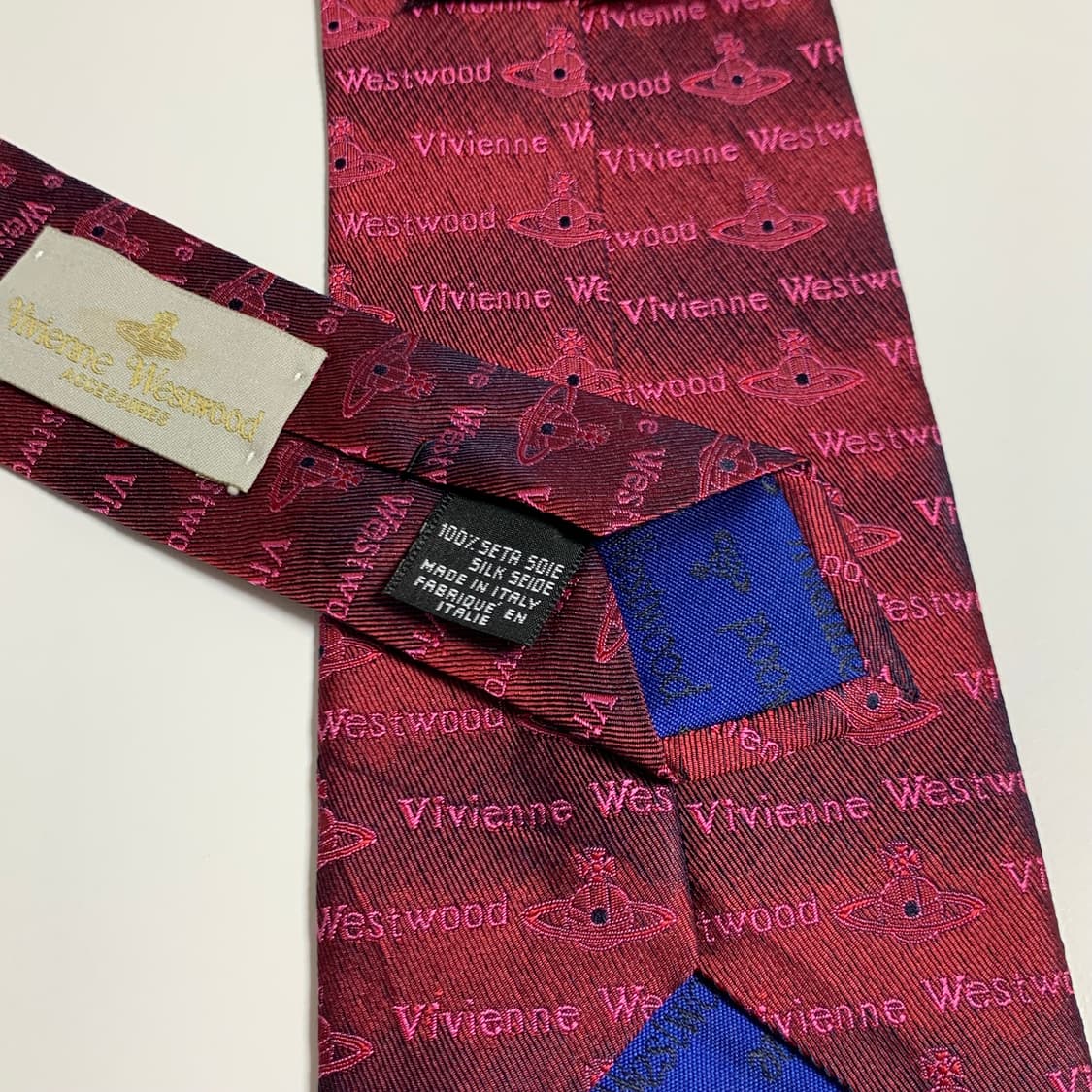 비비안웨스트우드 로고플레이 명품넥타이 100실크 모노그램 정장코디 상품이미지7