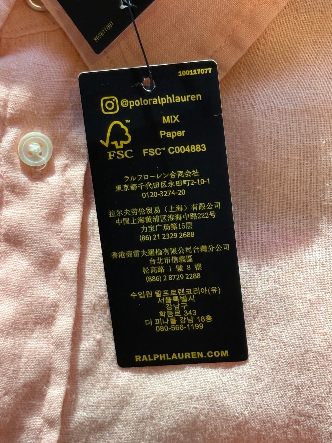 [L] 폴로 랄프로렌 릴렉스핏 린넨 셔츠 핑크 상품이미지3