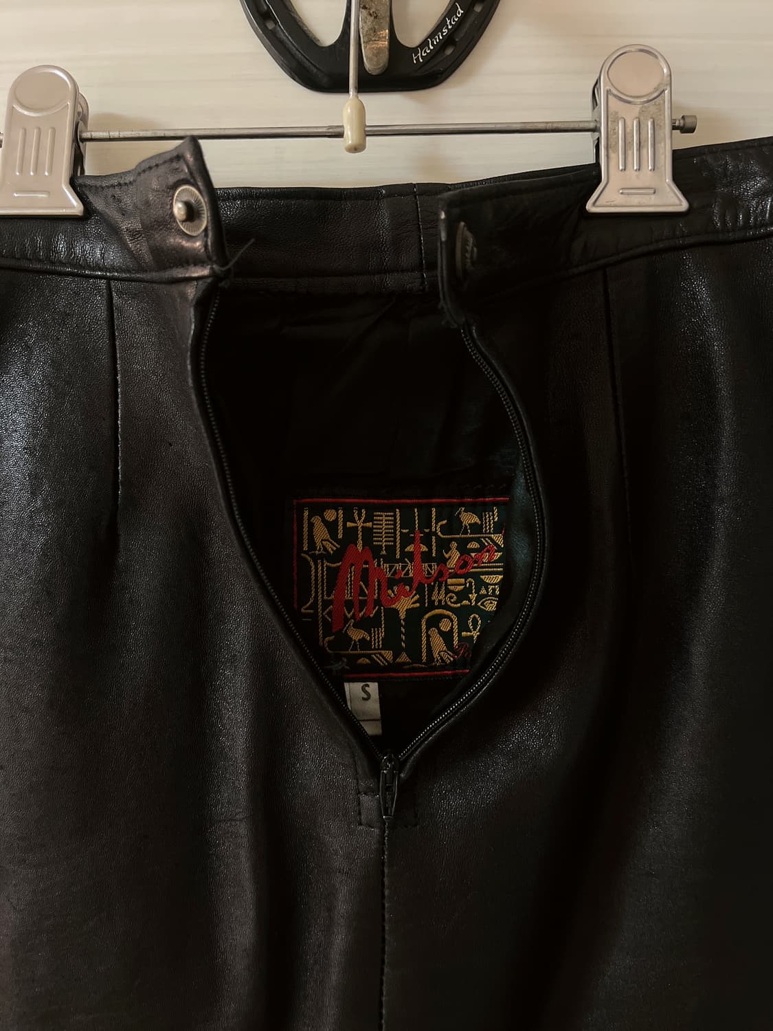 블랙 가죽 미니 스커트 상품이미지3