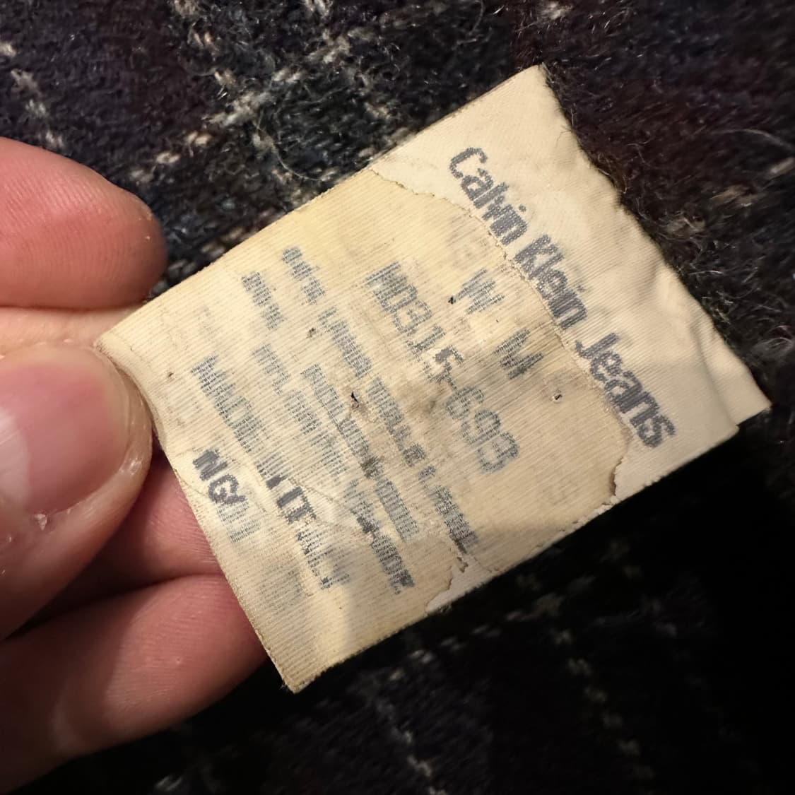 90s Italy 캘빈클라인 Calvin Klein 헤비 울 체크셔츠 상품이미지7