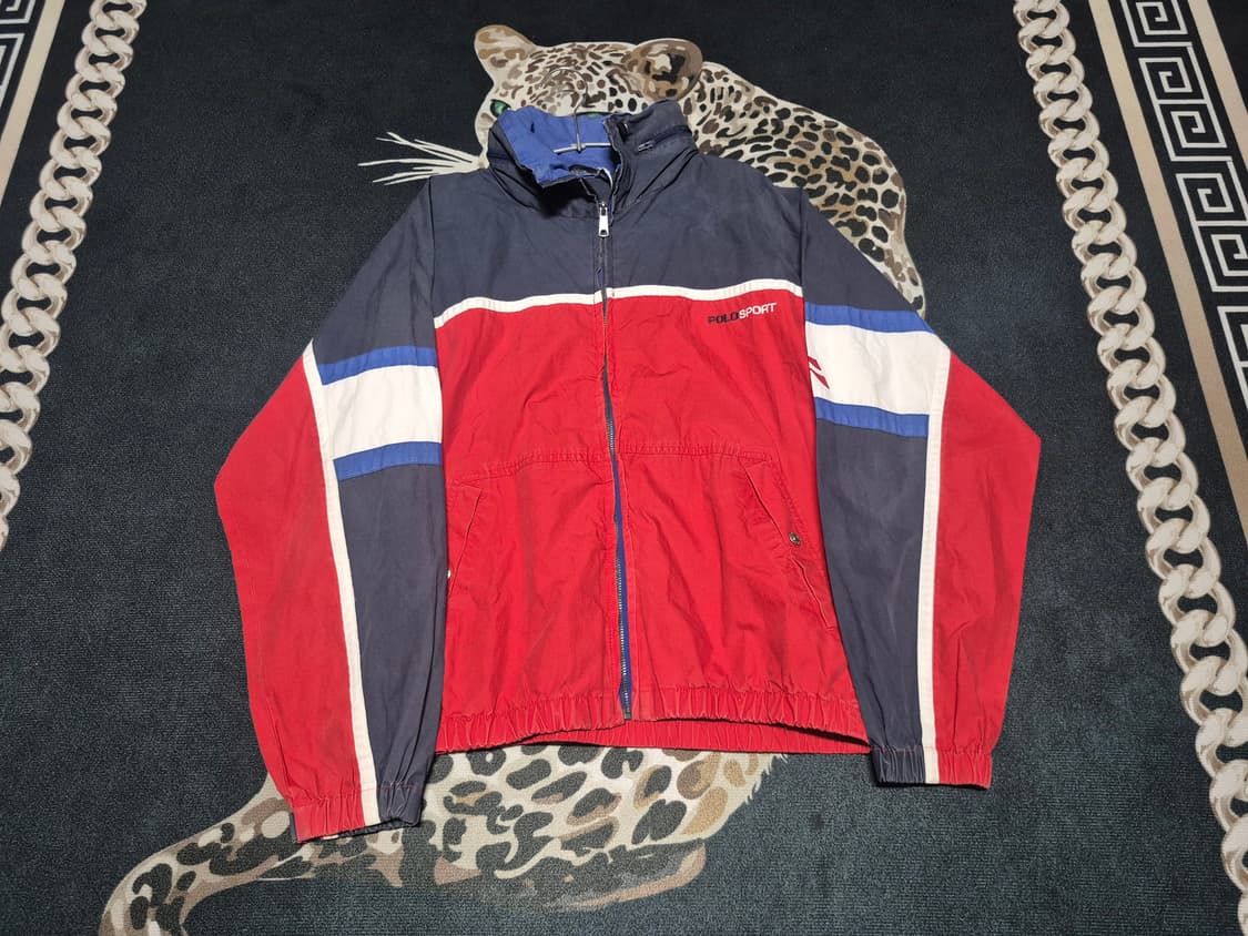 90's 폴로스포츠 컬러블록 히든후드 자켓 XL 정품 상품이미지1