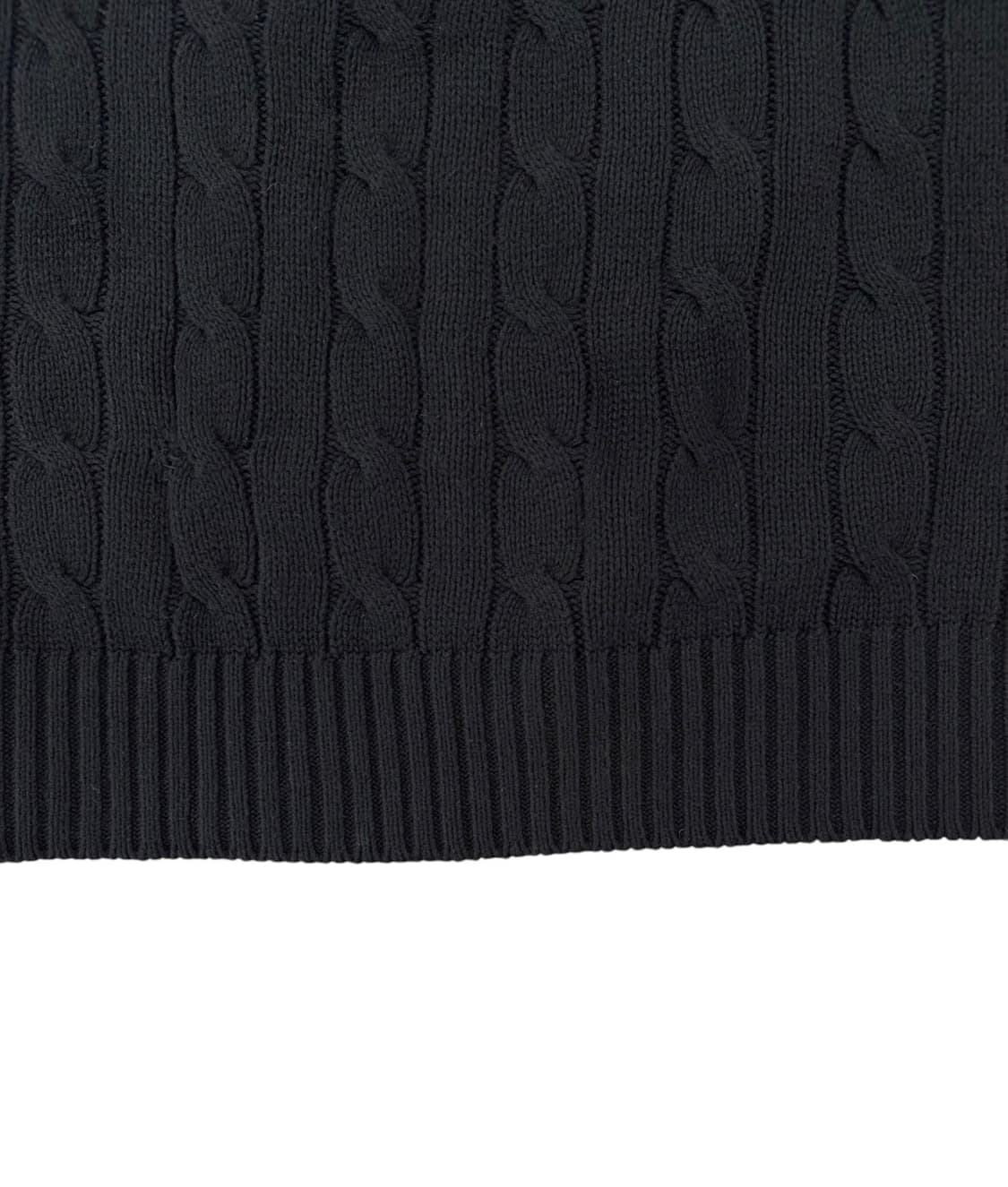 폴로 꽈배기 니트 블랙 (L) 상품이미지4