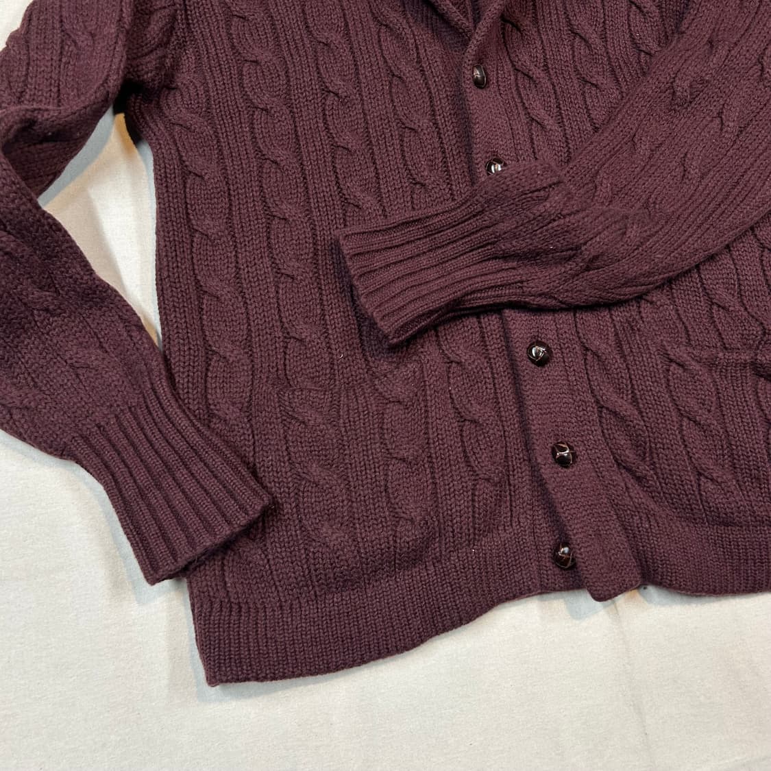 XL) 폴로 랄프로렌 80s 숄카라 울 케이블 니트 가디건 상품이미지3