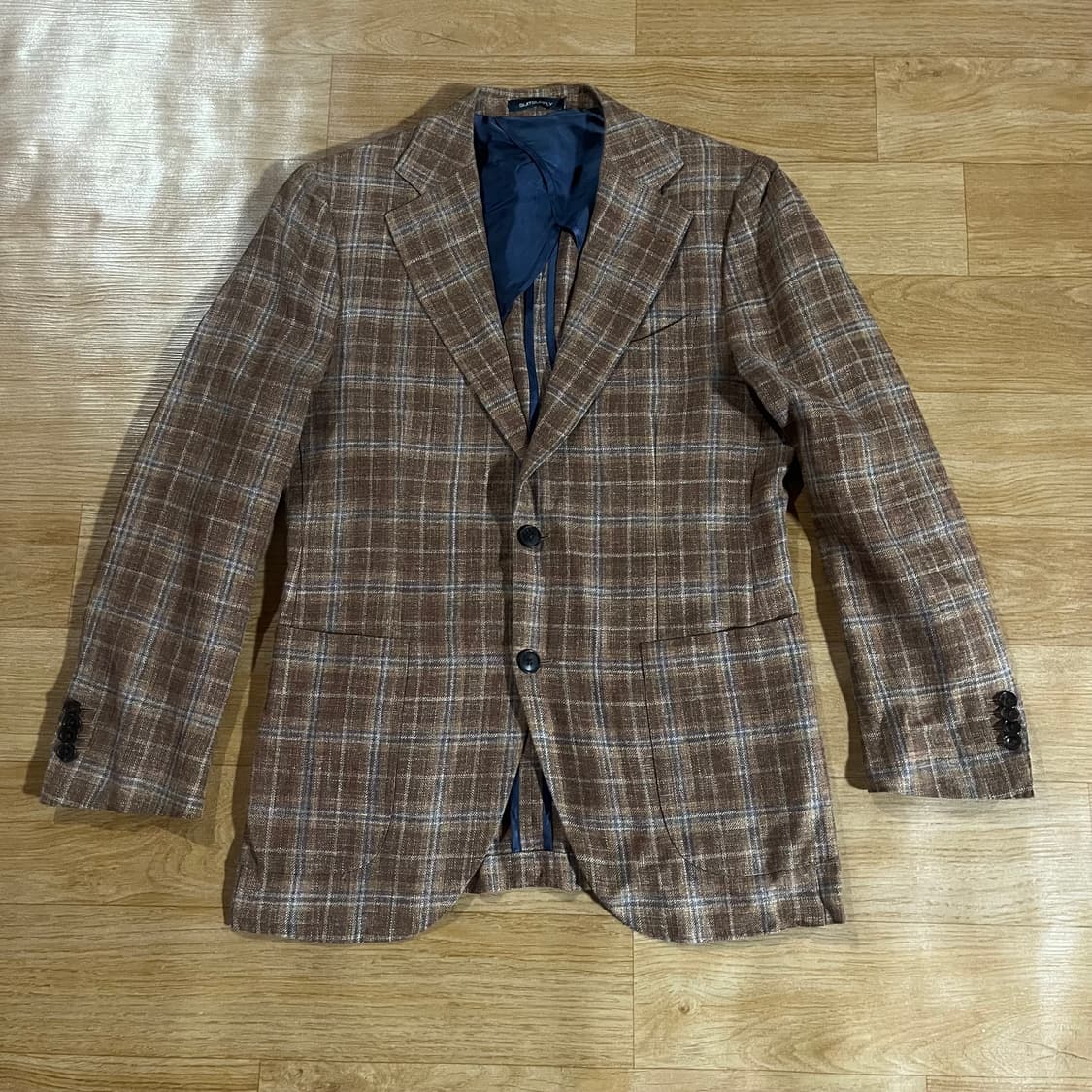[97] 수트서플라이 타탄체크 린넨실크 자켓 상품이미지1